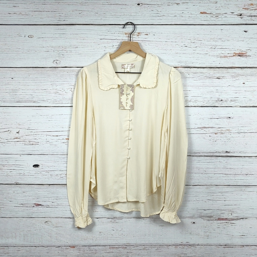 Band Of The Free Denise Cream Ruffle Collar Top - Picture 7 of 10